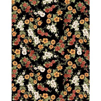 Garden Gate Roosters - Black Flowers