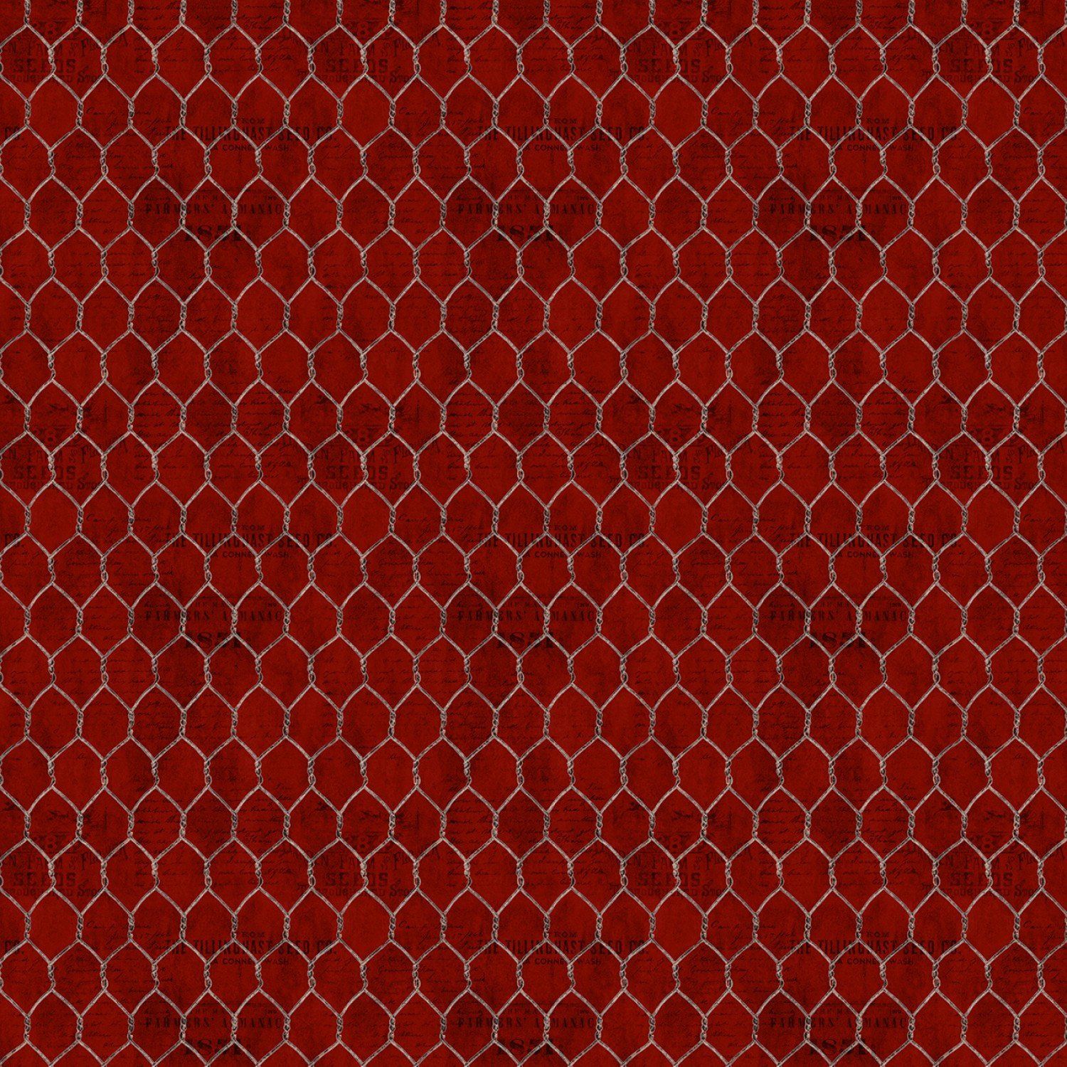 Garden Gate Roosters - Red Chicken Wire