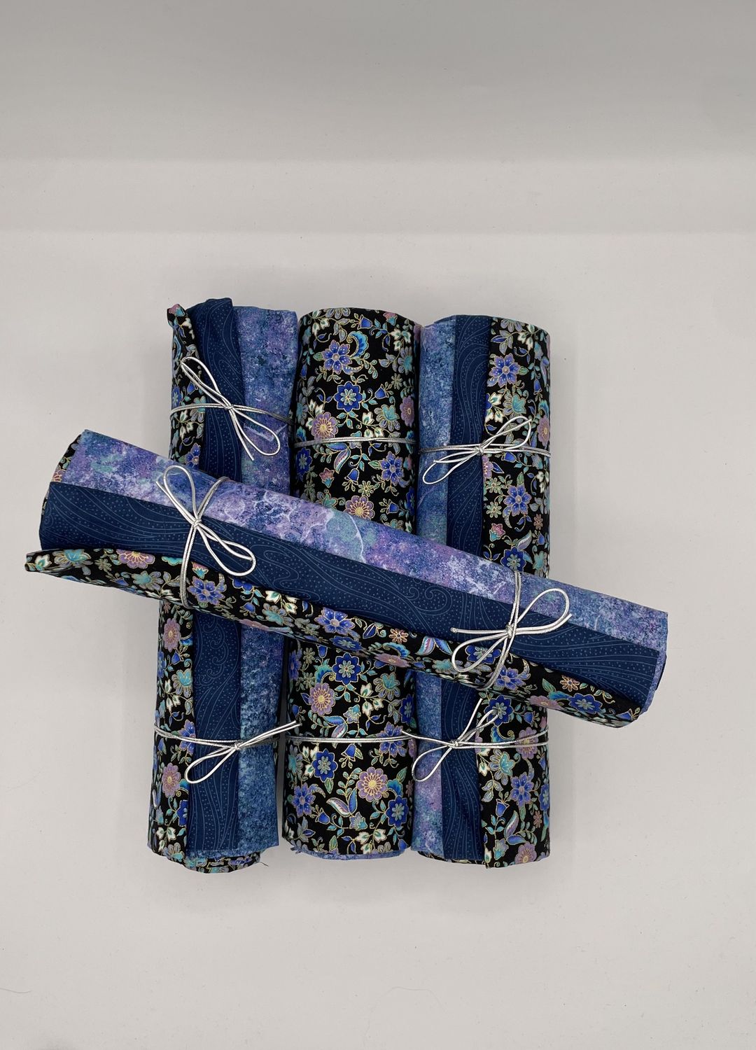 3 yard bundle - Blue &amp; Purple Flowers