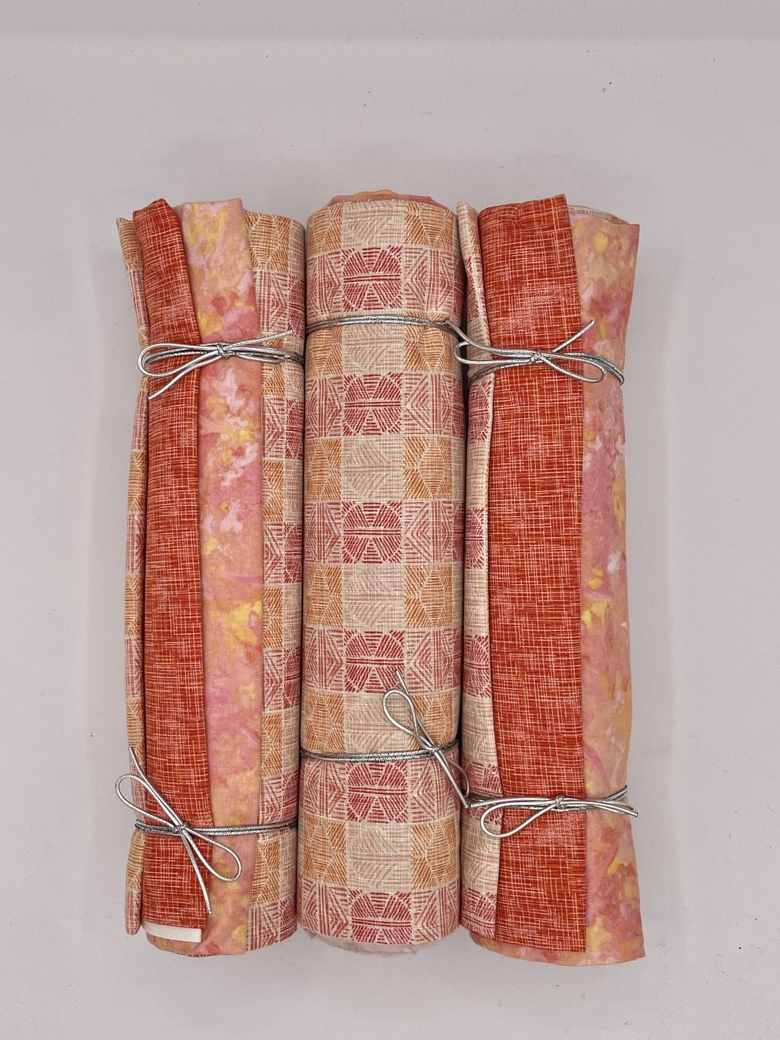 3 Yard Bundle - Orange Grid Squares