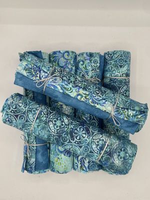 3 Yard Bundle -Watercolor Blue Circles