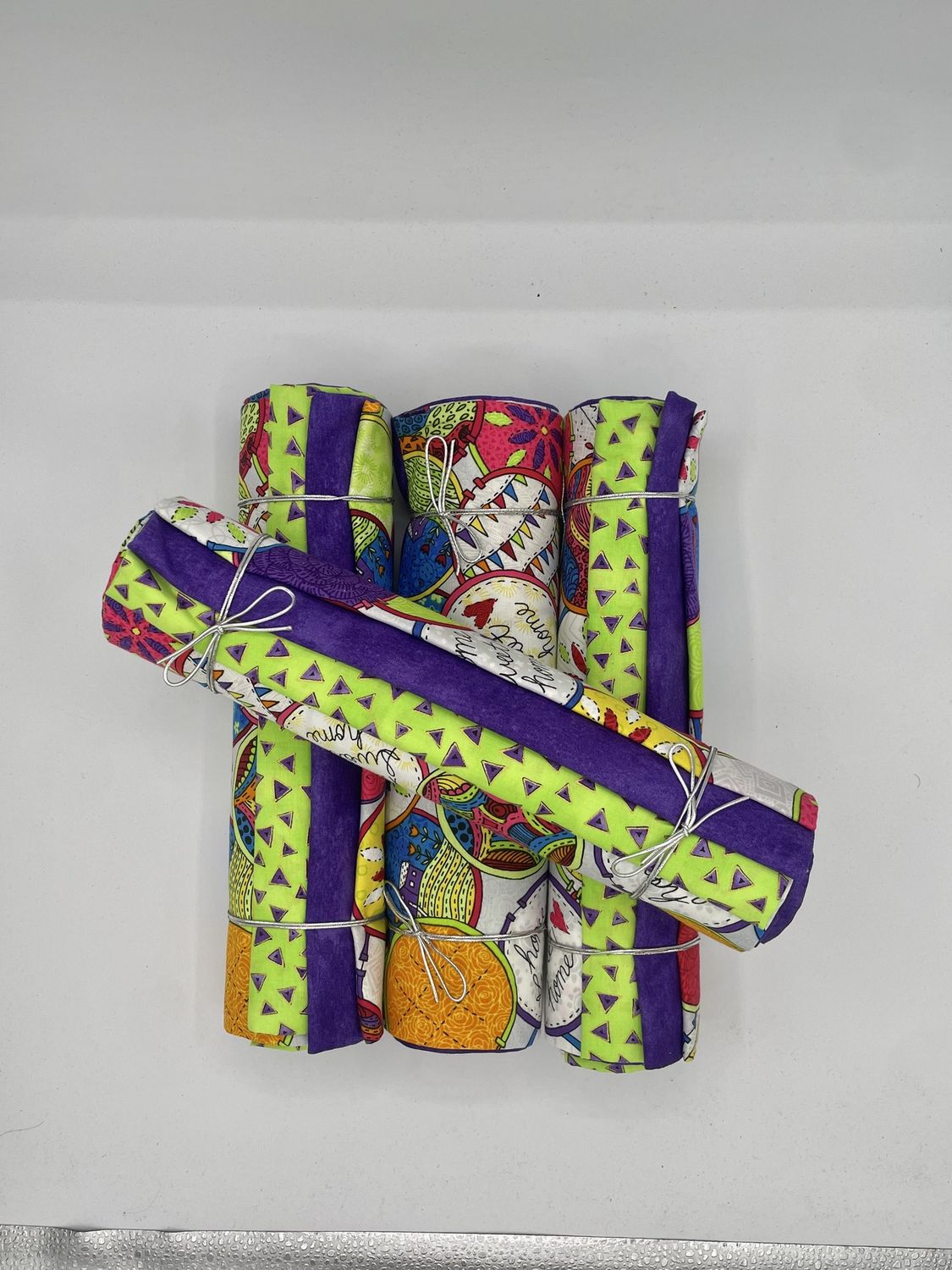 3 Yard Bundle  - Purple Green Triangles