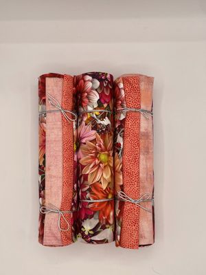 3 Yard Bundle - Large Flower Collage Peach