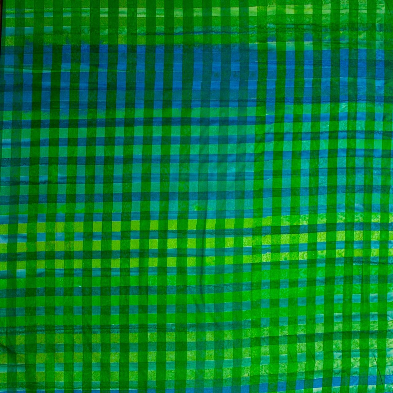 Hand Painted Gingham - Green