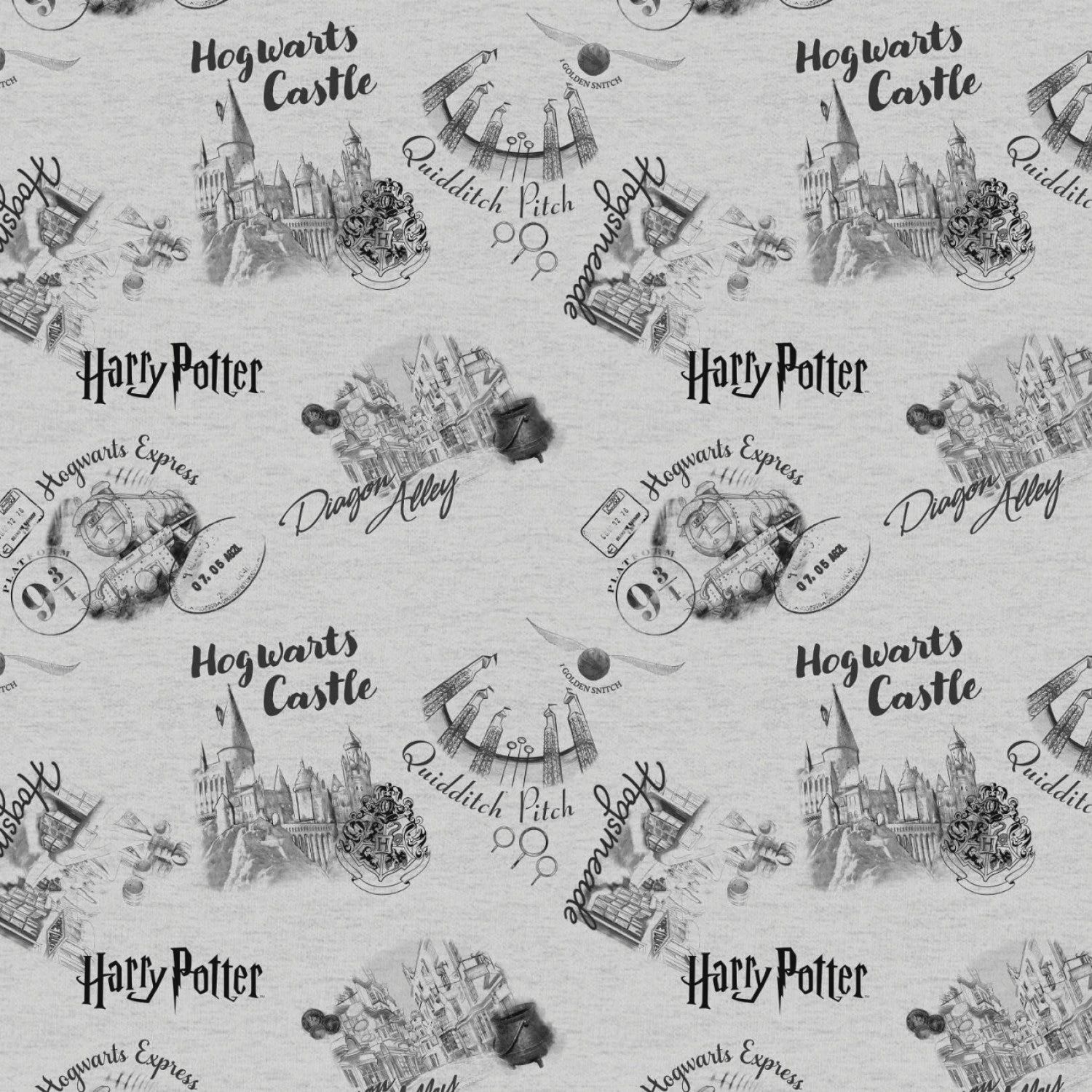 Harry Potter Stamps - Wizarding Sketches - Grey