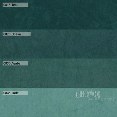 Cherrywood Hand Dyed FQ Bundle - Teal Medley