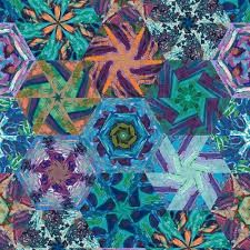 Crystal Sea by Erin Hanson - Dark Blue Multi Kaleidoscope