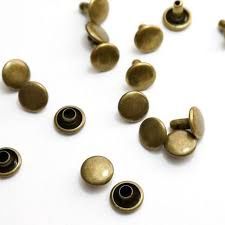 Individual Double Cap Rivets  - Medium 8mm- Antique Brass