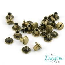 Chicago Screws 50 Pack -  Medium 1/4&quot; - Antique Brass