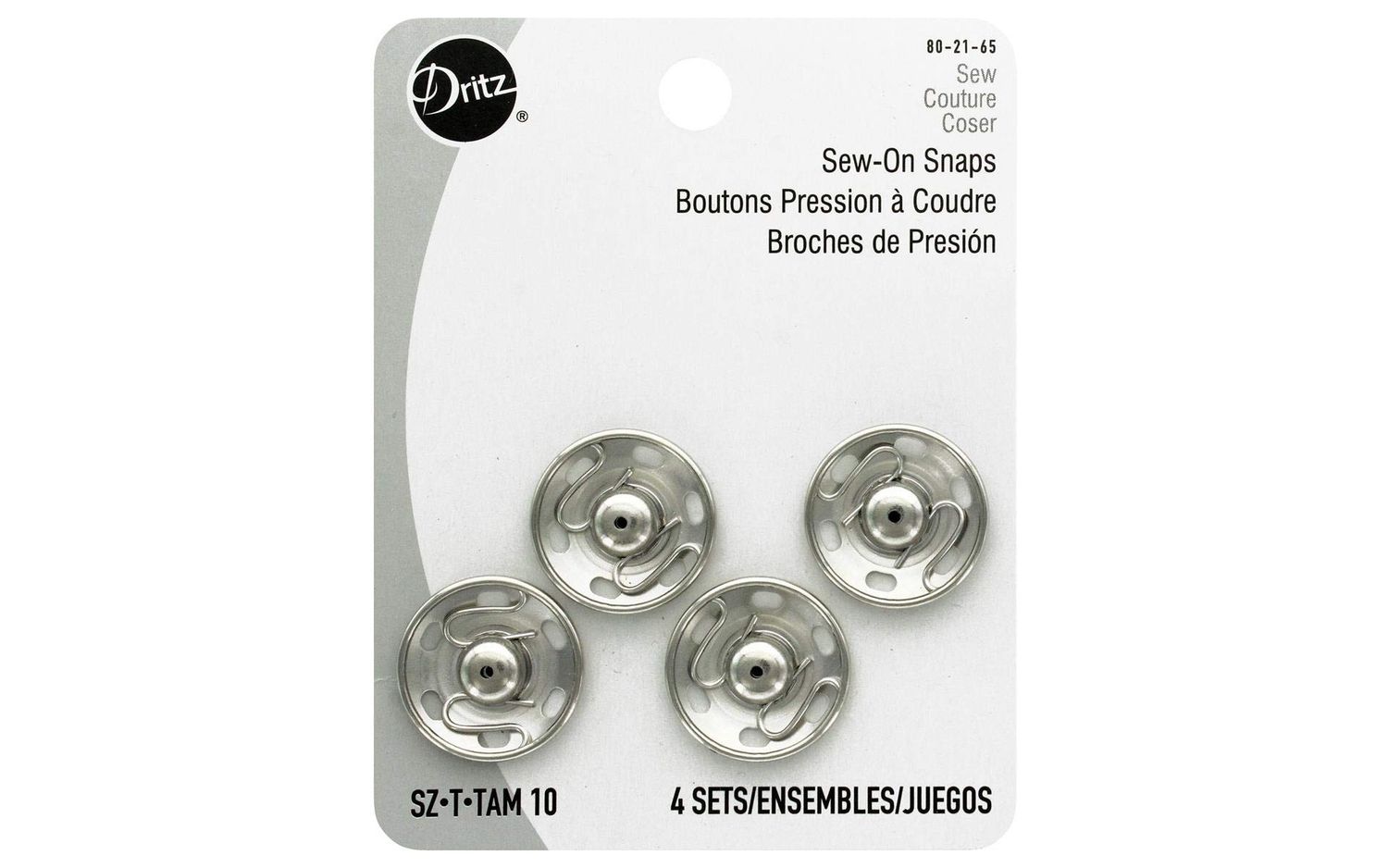 Dritz Sew-On Snaps - 21mm - Silver