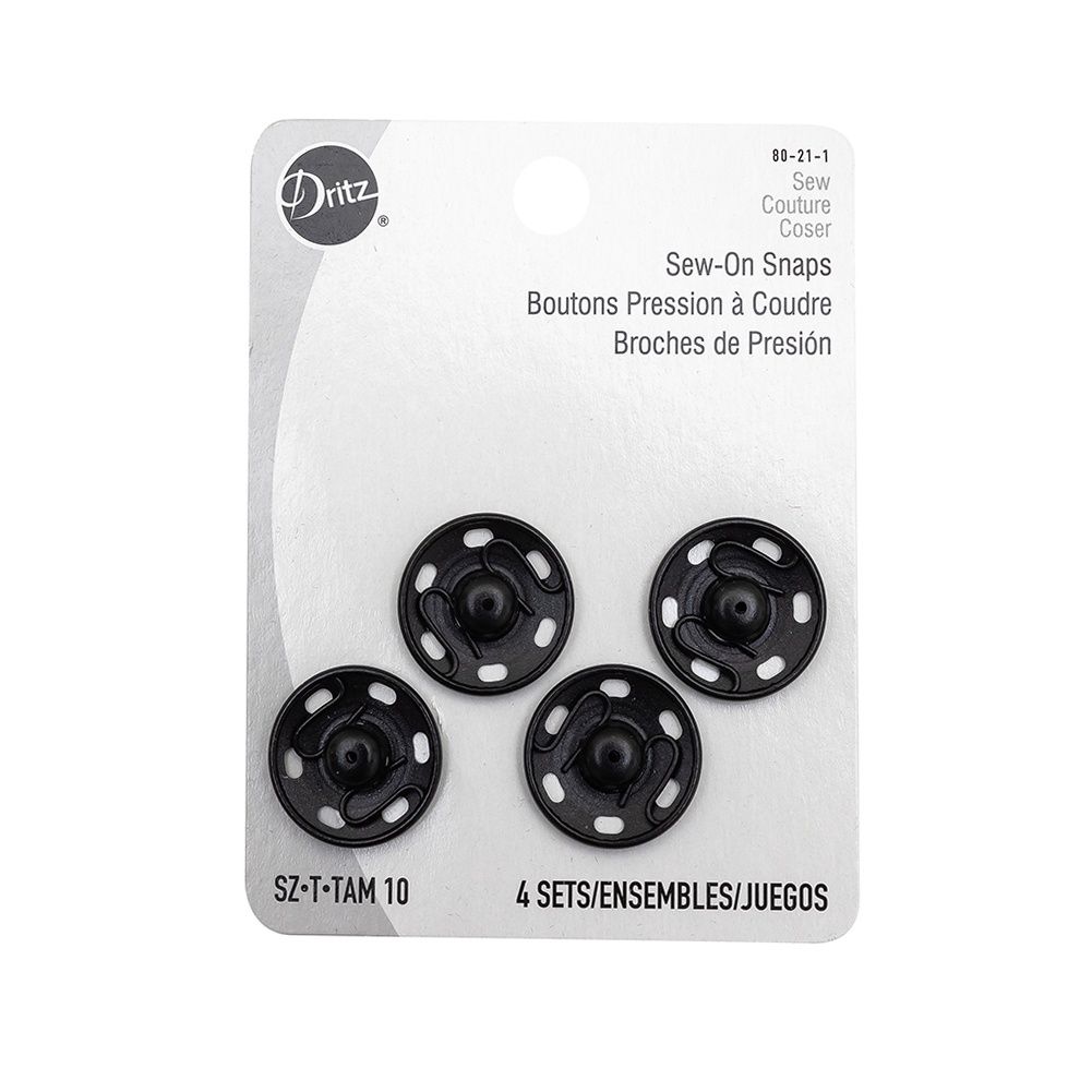 Dritz Sew-On Snaps - 21mm - Black