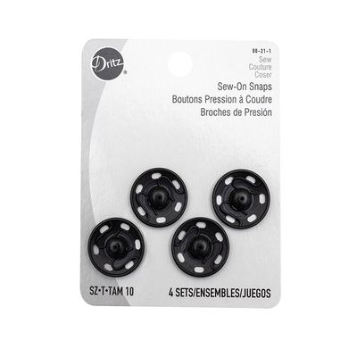 Dritz Sew-On Snaps - 21mm - Black