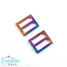 Flat Strap Sliders -1&quot; Iridescent Rainbow