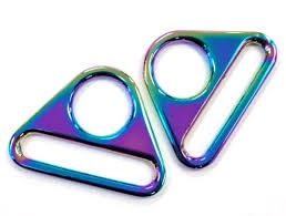 Triangle Rings 1&quot; - Iridescent Rainbow