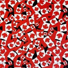 Canadian Flag on Black