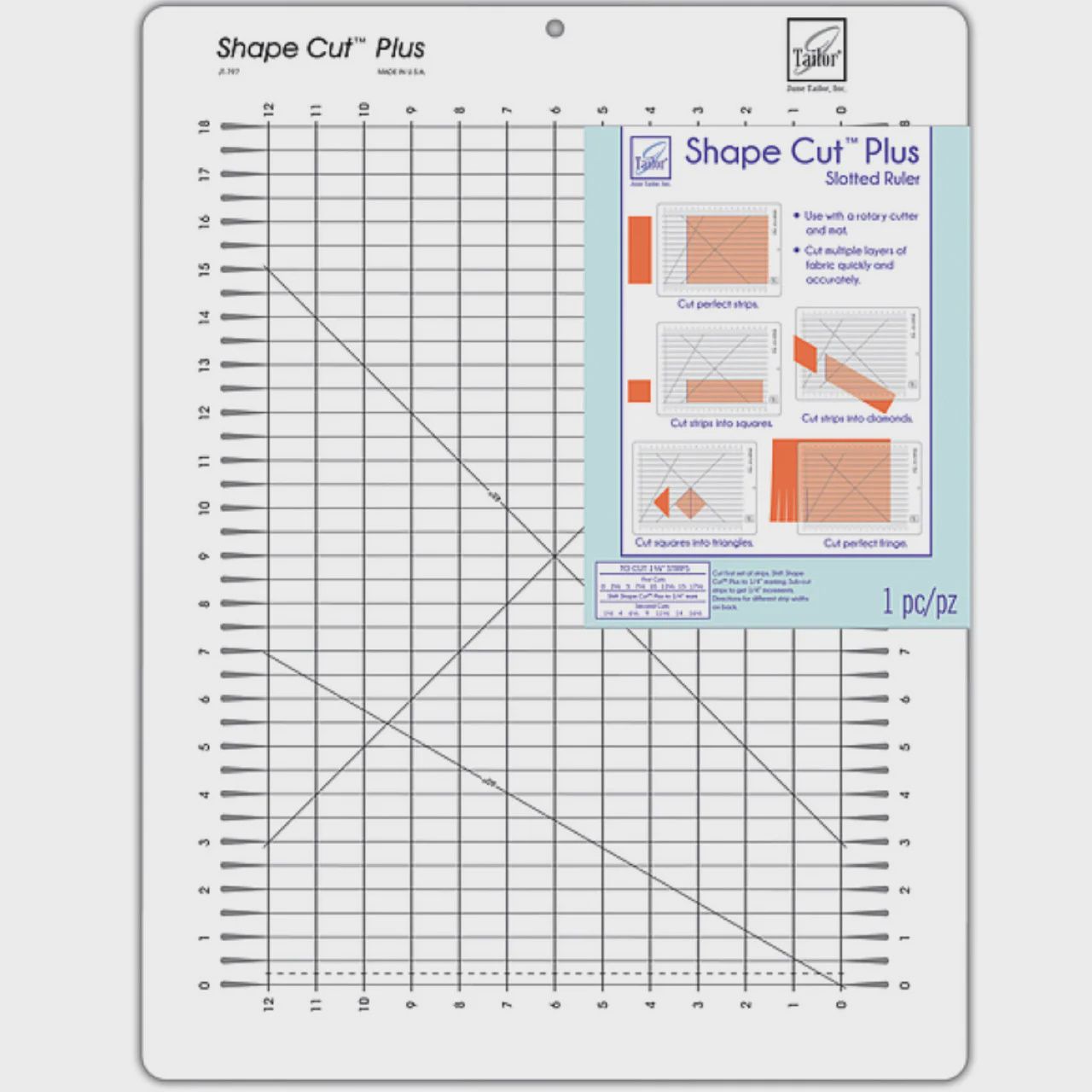 June Tailor - Shape Cut Plus slotted ruler