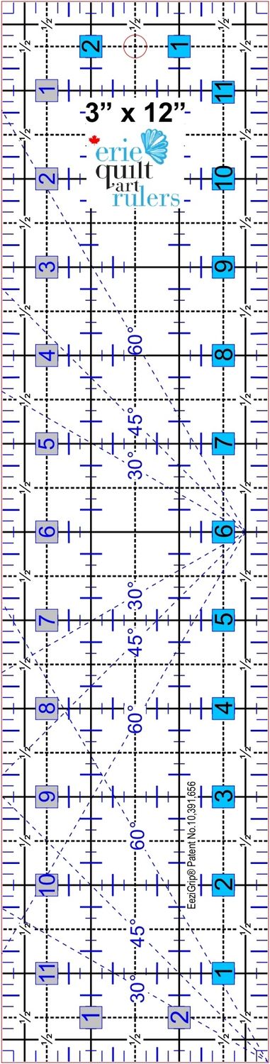 3&quot; x 12&quot; Non-Slip Quilting Ruler