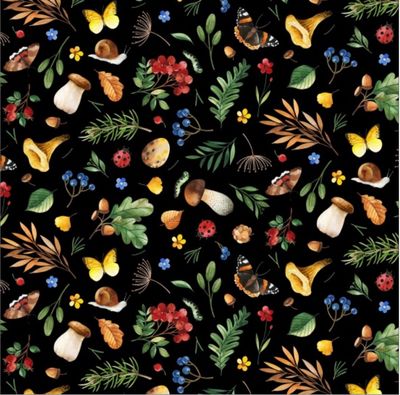 Who Lives in the Woods - Black - Small Print