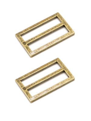 1.5&quot; Flat Strap Sliders - Antique Brass (2)