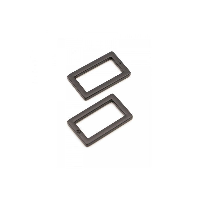 1&quot; Flat Rectangle Rings - Gunmetal - 4 Pack