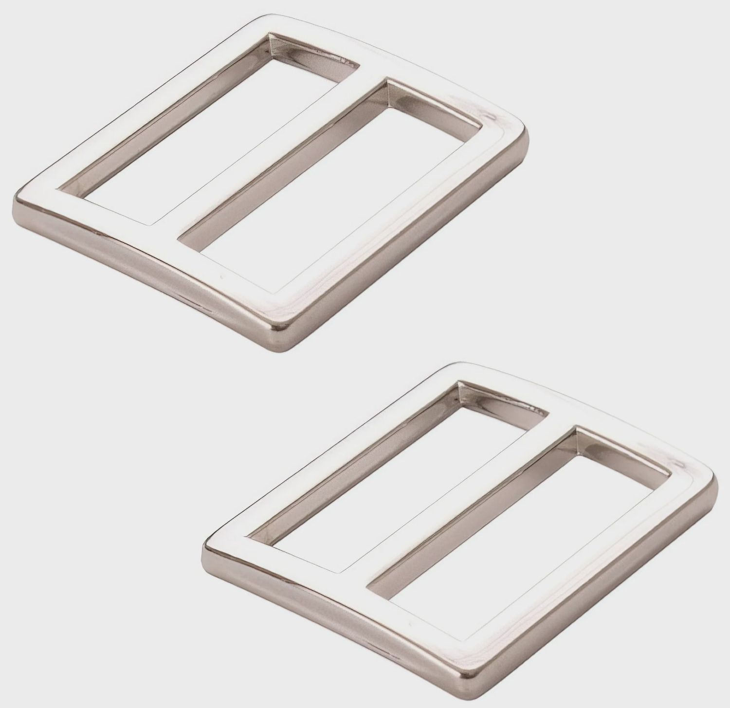 1&quot; Flat Strap Slider - Nickel - 2 Pack
