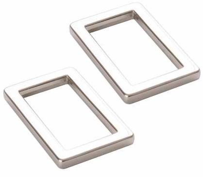 1&quot; Flat Rectangle Rings - Nickel - 4 Pack