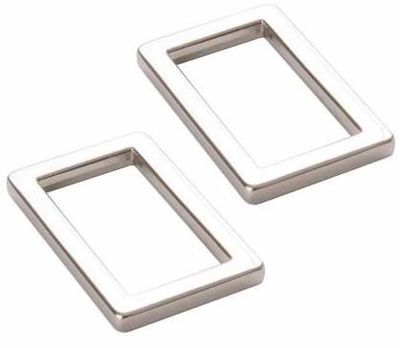 1&quot; Flat Rectangle Rings - Nickel - 4 Pack