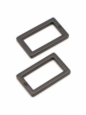 1&quot; Rectangle Rings - Black (2)