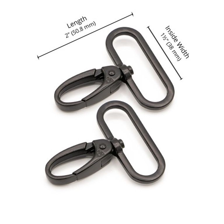 1.5&quot; Swivel Hook - Black Metal (2)