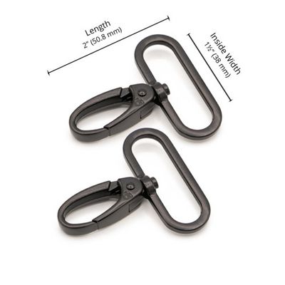 1.5&quot; Swivel Hook - Black Metal (2)