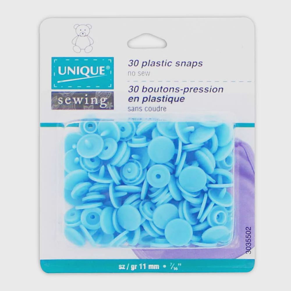 30 Plastic Snaps - Blue
