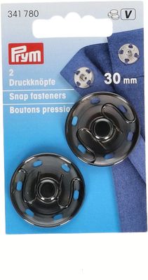 30mm Sew On Snaps - Gunmetal