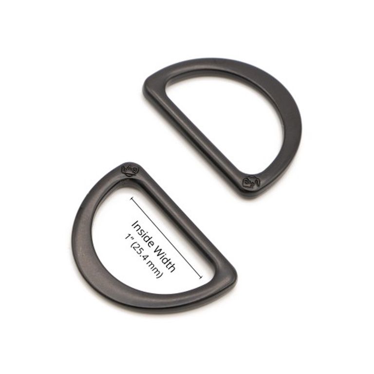 D Rings - 1&quot; - Black Metal x 2