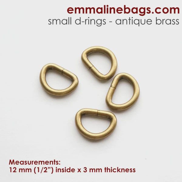 D Rings 12mm - 1/2&quot; Antique Brass