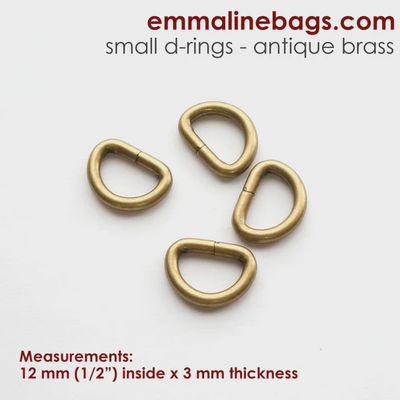 D Rings 12mm - 1/2&quot; Antique Brass