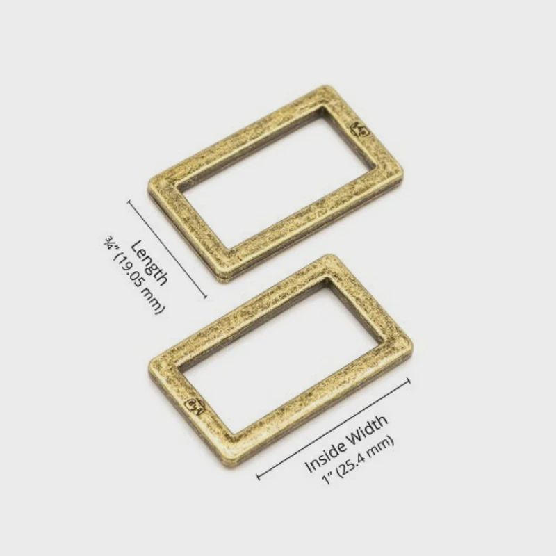 Flat Rectangle Ring 1&quot; - 25mm Antique Brass