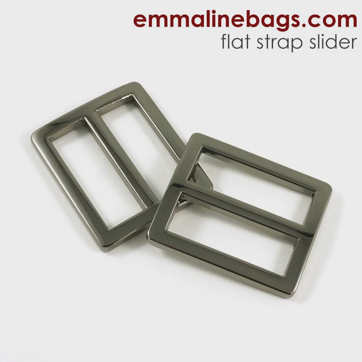 Flat Strap Sliders - 2 Pack 1&quot; Gunmetal