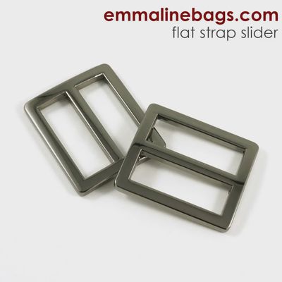 Flat Strap Sliders - 2 Pack 1&quot; Gunmetal