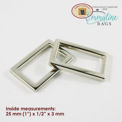 Flat Rectangle Rings  1&quot; - Nickel