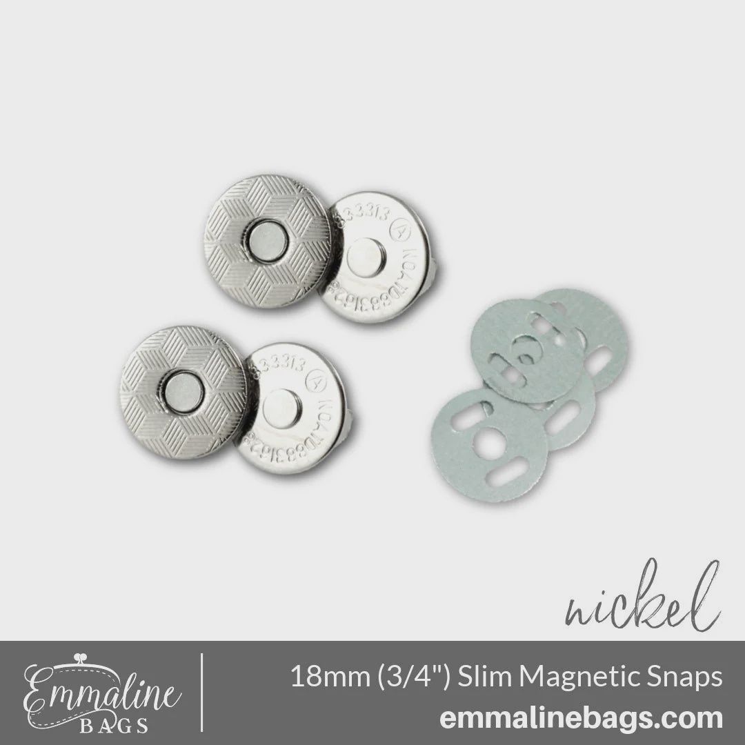 Magnetic Snap Closure 3/4&quot; Slim - Nickel