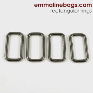 Rectangular Rings - 4 Gunmetal 1.5&quot;