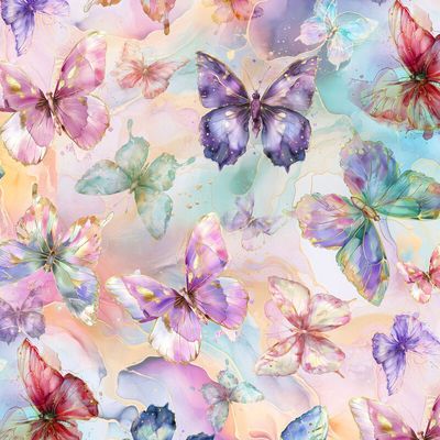 Flourish - Multi Butterfly Pastel