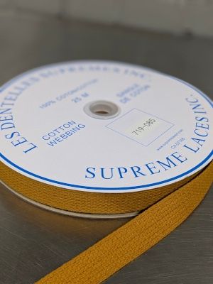 Cotton Webbing - 1&quot; - Antique Gold