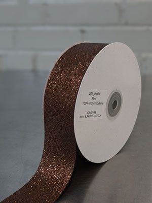 Glitter Ribbon 1.5&quot; - Brown