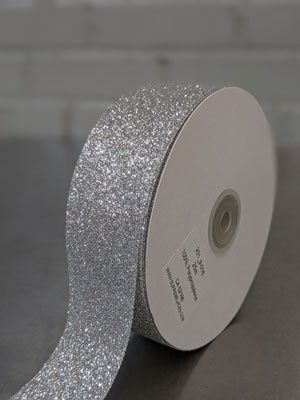 Glitter Ribbon 1.5&quot; - Silver