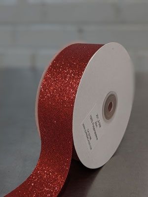 Glitter Ribbon 1.5&quot; - Red