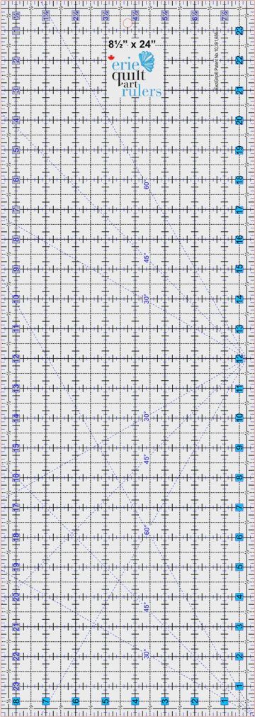 8.5" x 24" Non-Slip Quilting Ruler