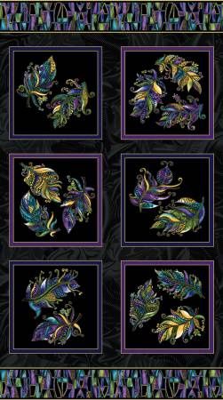 Luminescent Leaves by Ann Lauer - Indigo/Black Panel