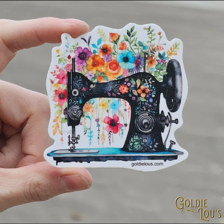 Sticker - Floral Sewing Machine 1