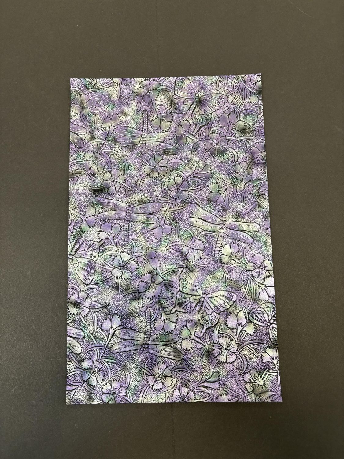 Dragonfly Faux Leather - Purple/Teal